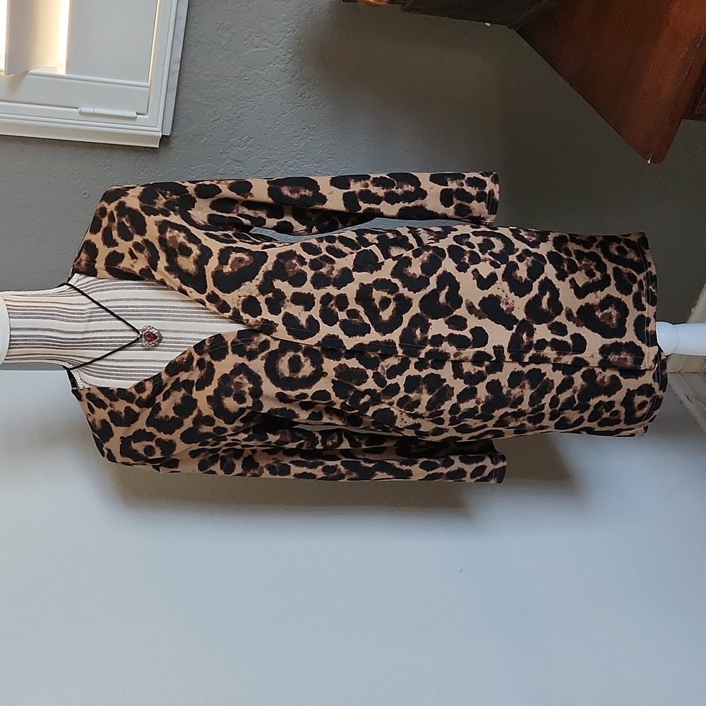 Animal print light open cardigan small
